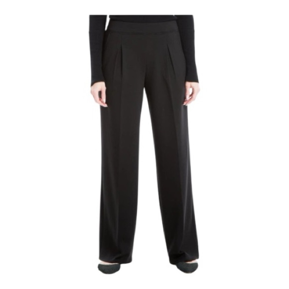 Max Studio London Mid Rise Pleated Front Pull On Women's Wide-Leg Pants Size M